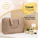 Fashionable Hanging Travel Toiletry Bag for Women and Men, Foldable Hygiene Bag, Bathroom, and Shower Organizer Kit with Elastic Band Holders for Toiletries, Cosmetics, Makeup, Brushes (Large) BOACAY Store