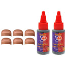 IGS 6 Pack Skin Tone Light Brown Wig Caps (Including Salon Pro 30 Second Bonding Glue 2 Pack-1 oz Each) Hair Extension Styling Wig Making Bonding Adhesive Glue Kit Salon Pro