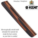 Kent 6T 6.9 Inch Double Tooth Hair Dressing Comb, Fine and Wide Tooth Dresser Comb For Hair, Beard and Mustache, Coarse and Fine Hair Styling Grooming Comb for Men, Women and Kids. Made in England KENT