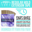 Big Kizzy Hair Extensions Tape - Regular Hold - Fits Most Tape in Hair Extensions, 4cm x .8cm Tape for Extensions, Professional Double Sided Extension Tape Big Kizzy