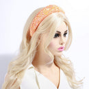 SP SOPHIA COLLECTION Women's Sparkling Crystal Padded Rhinestone Wide Bejeweled Hair Headband Party Hairband Hair Accessories in Orange SP Sophia Collection Store