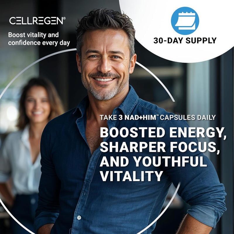 NAD HIM NAD Supplement Nicotinamide Riboside Wellness Formula, Help Restore NAD Levels, Support Testosterone Levels, NAD Supplement for Men, Non-GMO Gluten-Free, 90 Capsules Infinity Warehouse