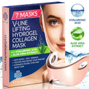 7 Piece V Line Shaping Face Masks – Lifting Hydrogel Collagen Mask with Aloe Vera – Anti-Aging and Anti-Wrinkle Band - Double Chin Reducer Strap - Contouring, Slimming and Firming Face Lift Sheet Stylia Store