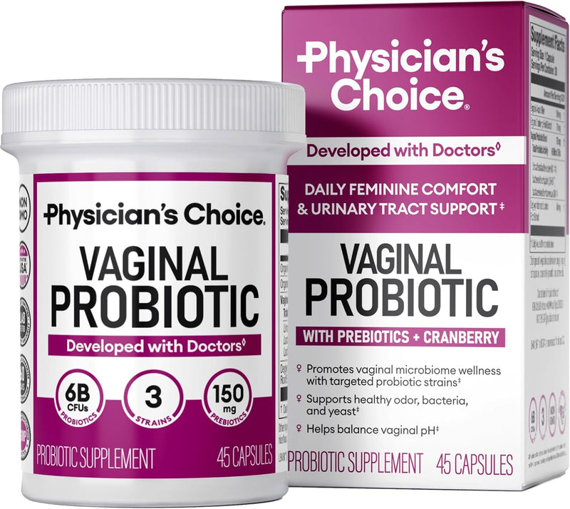 Physician's CHOICE Vaginal Probiotics for Women - pH Balance, Odor Control, Yeast Balance, Vaginal Flora & Feminine Health - 6B CFU with Organic Prebiotics and Cranberry Extract - 30 CT Infinity Warehouse