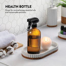 Amber Glass Spray Bottles - 16-Ounce (2-Pack) Refillable Glass Sprayer Container with Durable Leakproof Trigger Sprayer with Mist/Stream/Lock for Cleaning Products, Essential Oils, Aromatherapy, Water Paksh Novelty