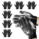 MIG4U Exfoliating Shower Gloves for Bath,6 pairs Premium Nylon Body Wash Bathing Gloves for Men Women Spa, Massage and Skin Scrub, Dead Skin Cell Remover with Hanging Loop，Black, Regular size MIG4U