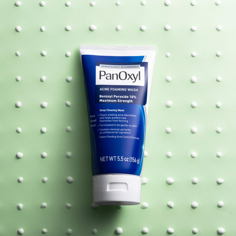 PanOxyl Acne Foaming Wash Benzoyl Peroxide 10% Maximum Strength Antimicrobial, 5.5 Oz PanOxyl