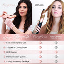 3 Barrel Curling Iron Wand - Triple Hair Waver & Crimper for Beach Waves Set, Ceramic Tourmaline with Adjustable Temperature - Glam Waver, Pink FairyBrave