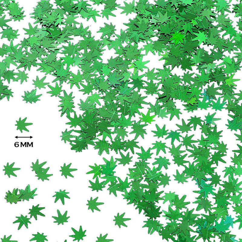 20 Grams Weed Leaf Glitter Festival Pot Leaves Nail Body Art Decoration for DIY Festival Makeup Accessories (Green) Blulu