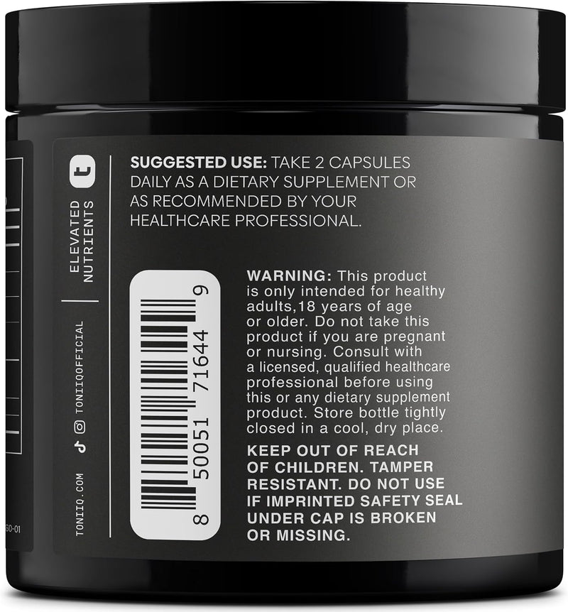 Toniiq NAD+ Supplement 1500mg - Ultra High Strength NAD Supplement with Clinically Studied Ingredients with Patented RiaGev-WS™, Resveratrol, and Niacin - 60 Capsules Infinity Warehouse