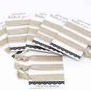 Bachelorette Hair Ties Set No Crease Ribbon Elastics Ouchless Ponytail Holders Hair Bands for Bachelorette Gift Bridesmaid Gift Bride Showers (6 Pack, Glitter Ivory) Mebel Lola