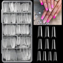 Vcedas Coffin Shaped Nail Tips Clear Upgrade Coffin Nails Half Cover 500PCS Flake Acrylic Nails French Coffin Long for Finger Vcedas