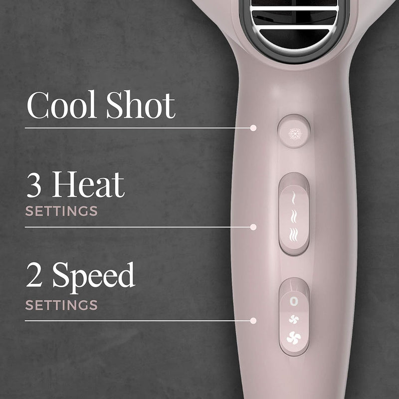 Remington Pro Wet2style Hair Dryer, With Ionic & Ceramic Drying Technology, Mauve, 1875 Watts of Drying Power Infinity Warehouse
