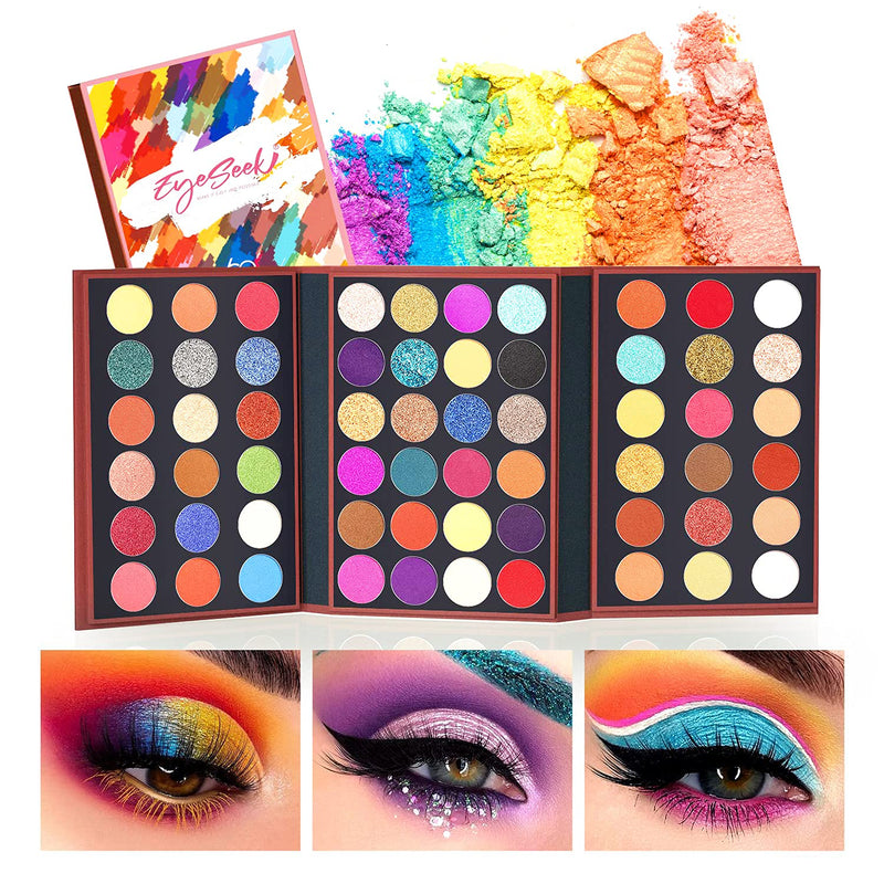 EYESEEK Eyeshadow Palette Glitter Pro 60 Colors Colorful Eye Shadow Makeup Palette High Pigmented Matte And Sparke Glitter Eyeshadow Pallet Easy To Blend Shimmer Eyeshadow Powder Valentines Day Gifts for Her EYESEEK