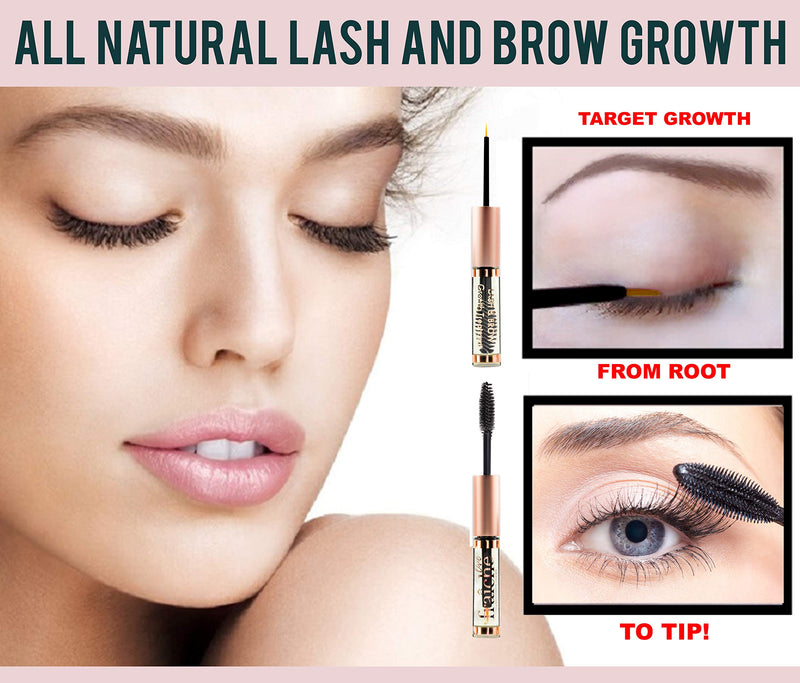 USDA Organic Castor Oil for Eyelashes and Eyebrows - All Natural Cold Pressed Castor Oil Eyelash Growth Serum with Mascara Tube - Caster Oil Eyebrow Growth Serum Eyelash Conditioner Lash Boost Serum Live Fraiche