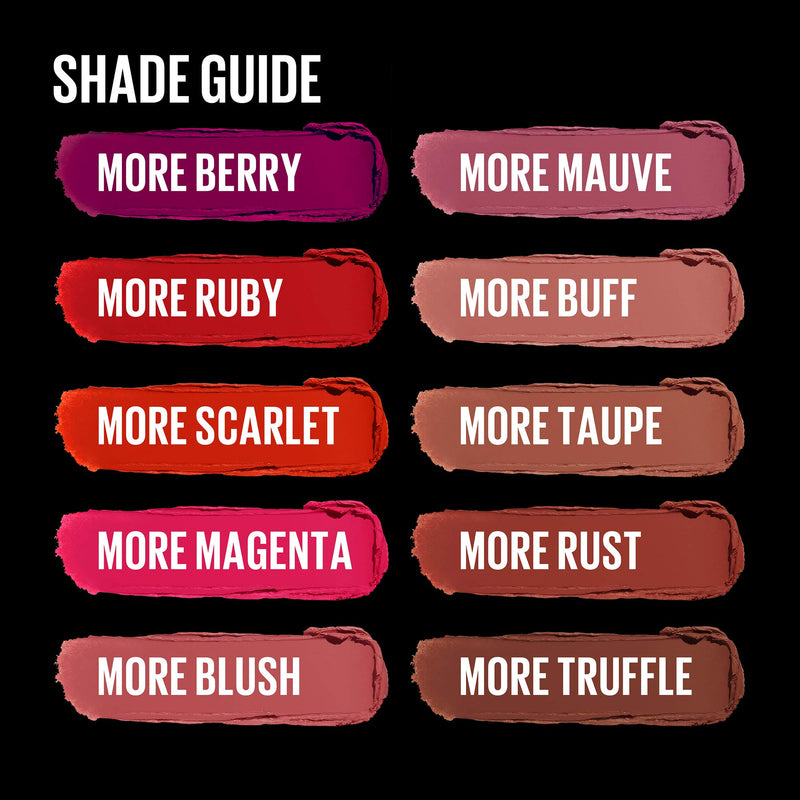Maybelline New York Color Sensational Ultimatte Lipstick Thats Lightweight/Comfortable Intense Lip Color Pigment Soft Powder Matte Slim Lipstick, 199 More Ruby, 1 Oz Maybelline New York
