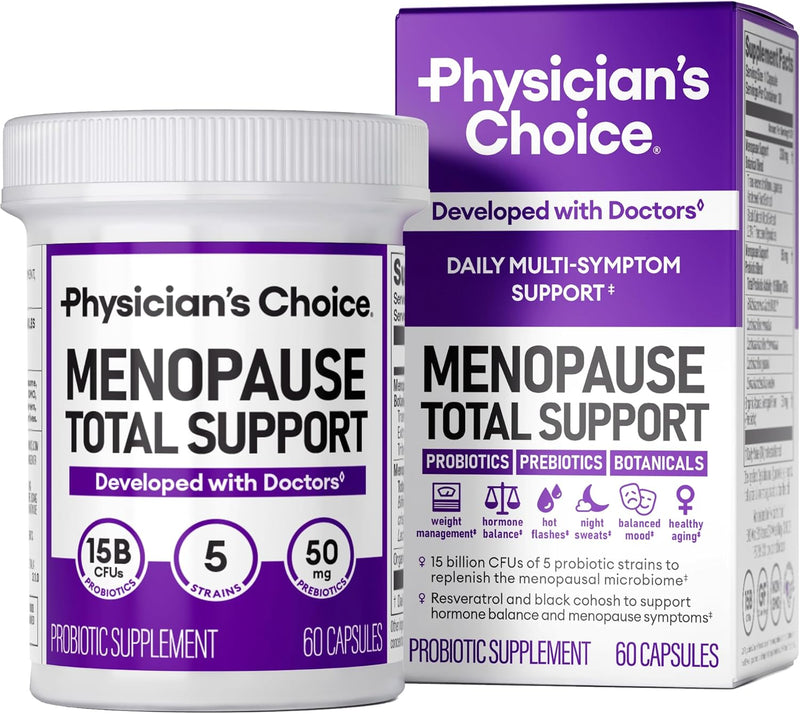 Physician's CHOICE Menopause Probiotic Supplement for Women with Black Cohosh - Support for Hot Flashes, Night Sweats, Hormone Balance, Weight Management & Gut Health - Perimenopause & Menopause Infinity Warehouse