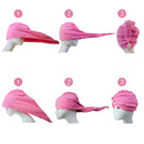 Polyte Microfiber Hair Turban Wrap Drying Towel, 4 Pack (12x28 in, Dark Gray, Gray, Pink, White) Polyte Store