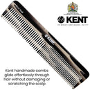 Kent 16T Graphite Double Tooth Hair Dressing Table Comb, Fine/Wide Tooth Dresser Comb For Hair, Beard and Mustache, Coarse/Fine Hair Styling Grooming Comb for Men, Women and Kids. Made in England KENT Store