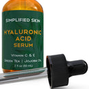 Rose Water for Face & Hair (4 oz) and Hyaluronic Acid Serum for Face & Eyes (2 oz) Simplified Skin