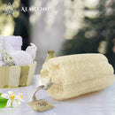 Premium Natural Egyptian Shower Loofah Sponge and Facial Loofahs, Large Exfoliating Shower Loofa Body Scrubbers Buff Away Dead Skin for Smoother, More Radiant Appearance (3 lufa Pack) ALMOONI