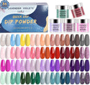 Lavender Violets Dip-Powder-Nail-Kit Starter 36 Colors Quick Drying Dipping Powder Set - Pale Purple, Orchid, Nude, Pink, Navy Blue - Summer and Christmas Colors for Dip Nails Manicure Pedicure M951 Lavender Violets