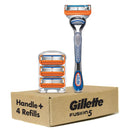 Gillette Fusion5 Razors for Men, 1 Gillette Razor, 4 Razor Blade Refills, Lubrastrip for a More Comfortable Shave Gillette