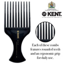 Kent SPC86 Salon-Style Hair Pick and Barber Comb - Pick Comb for Curly Hair and Afro Parting Comb - Hair Care Comb for Thick Hair - Kent Quality Barber Supplies and Hair Comb KENT