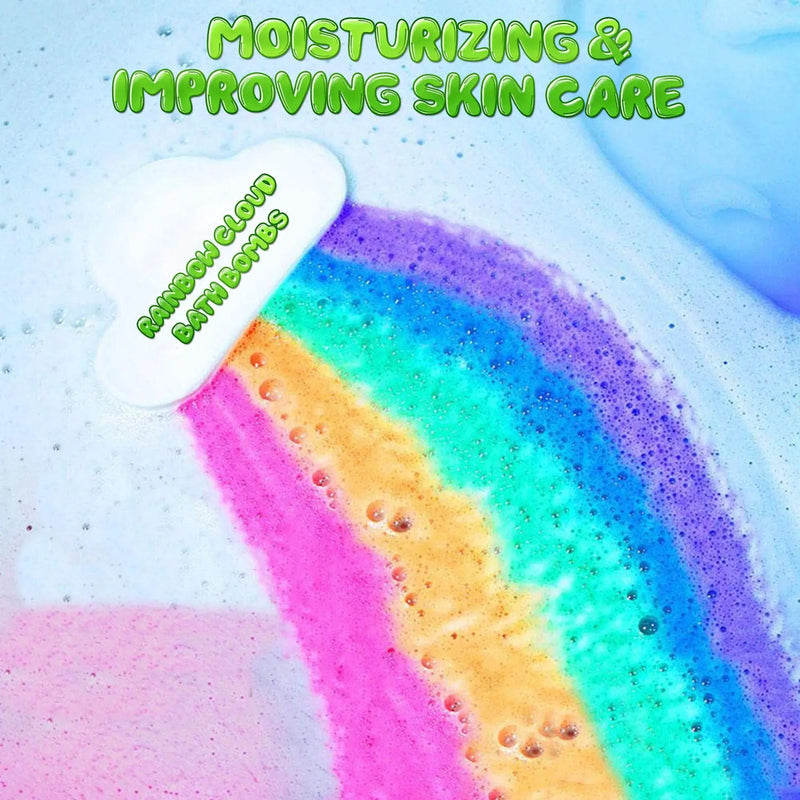 Bath Bombs for Woman - Organic Handcraft Rainbow Bubble Bath Bomb Gift Set, Rich in Mineral Oil and Plant Essence, Fizzy Spa to Moisturize Dry Skins, Perfect Bath Fizzers Christmas Gift idea Mosteck