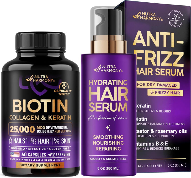 NUTRAHARMONY Biotin Collagen Caps & Hair Serum Infinity Warehouse