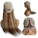 Human Hair Lace Part Wigs Ombre Brown to Medium Brown with Honey Blonde Highlights Straight Remy Lace Front Wigs Pre Plucked Hairline Middle Part 13x1 Deep Part Lace Wigs for Women 150% Density 22Inch Ubetta Store