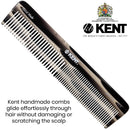 Kent 16T Graphite Double Tooth Hair Dressing Table Comb, Fine / Wide Tooth Dresser Comb For Hair, Beard and Mustache, Coarse / Fine Hair Styling Grooming Comb for Men, Women and Kids. Made in England KENT