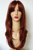 Red Long Layered Shoulder Length wig Synthetic Hair Fiber Wig for White Women (8m350s) wigbuy