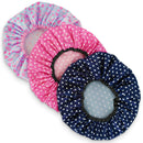 Shower Caps for Women 3 Pack in Different Colors - For Long and Short Hair - Reusable Bath Hair Cap for Ladies, Men and Kids UB-STORE