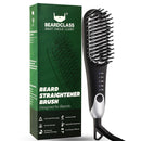 BEARDCLASS Premium Beard Straightener Comb - USA Designed for Beards! Fast Heating Electric Straightening Brush for Men with Anti-Scald Technology - Adjustable Temperature Portable Heated Straightner BEARDCLASS