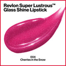 Revlon Super Lustrous Glass Shine Lipstick, Flawless Moisturizing Lip Color with Aloe, Hyaluronic Acid and Rose Quartz, Cherries in the Snow (004), 0.15 oz REVLON Store
