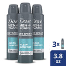 Dove Men+Care Antiperspirant Dry Spray Deodorant for Men Clean Comfort 48 Hour Sweat and Body Odor Protection 3.8 oz 3 Count DOVE MEN + CARE