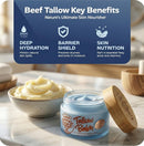 Copper Peptide GHk-Cu & Methylene Blue Infused Whipped Grass Fed Tallow Balm, Fine lines, Wrinkles, Eczema, Acne, Full body Moisturizer, For All Skin, With Organic Ingredients (1.7oz) Infinity Warehouse