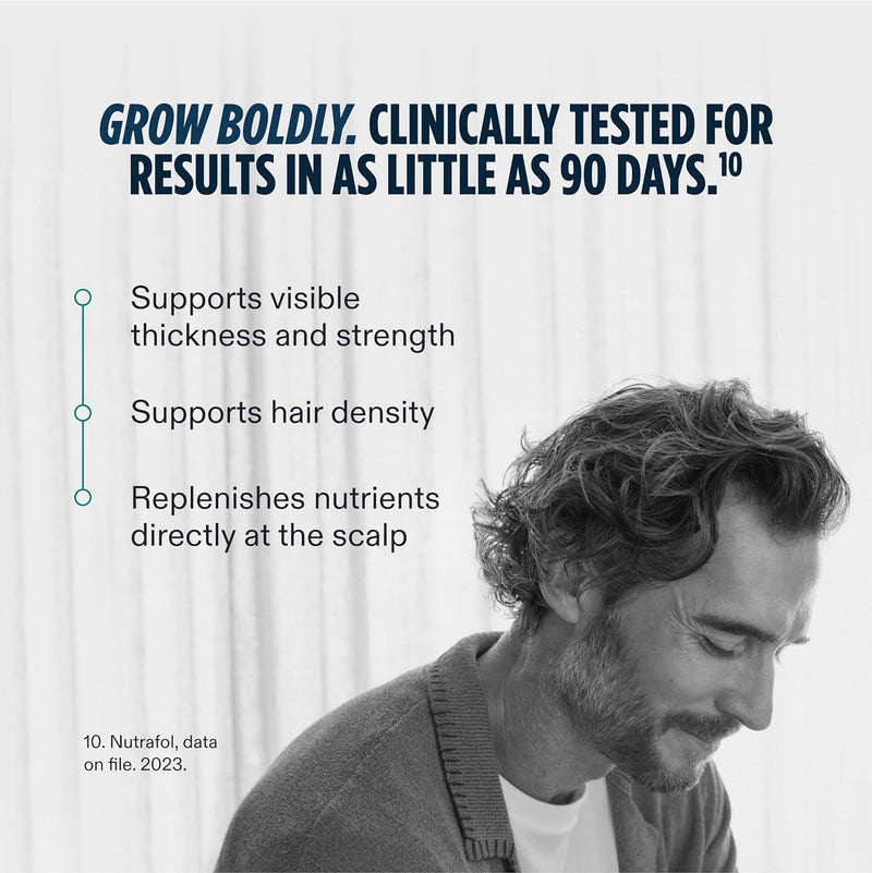 Nutrafol Men's Hair Serum, Clinically Tested to Support Visibly Thicker Hair and Scalp Coverage, Lightweight and Non-Greasy, for Daily Use - 30mL, 1 Bottle Infinity Warehouse
