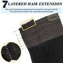 GOO GOO Human Hair Extensions Halo Hair, 80g 18 Inch Ombre Natural Black Mixed Chestnut Brown Invisible Wire Hair Extensions Secret Fish Line Layered Hairpiece Stiraight Hidden Crown Hair Extensions GOO GOO Store
