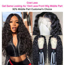 Curly Lace Front Wigs Human Hair Wigs For Black Women T Part Transparent Lace Front Wigs Human Hair Glueless Water Wave Lace Front Wigs Human Hair Pre Plucked with Baby Hair (24 inch, Natural Color) 100% human hair