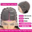 Curly Lace Front Wigs Human Hair Wigs For Black Women T Part Transparent Lace Front Wigs Human Hair Glueless Water Wave Lace Front Wigs Human Hair Pre Plucked with Baby Hair (24 inch, Natural Color) 100% human hair
