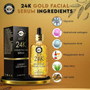 24K Gold Luxe Facial Elixir, Luxury Gold Ampoule, 1 fl oz/30ml'