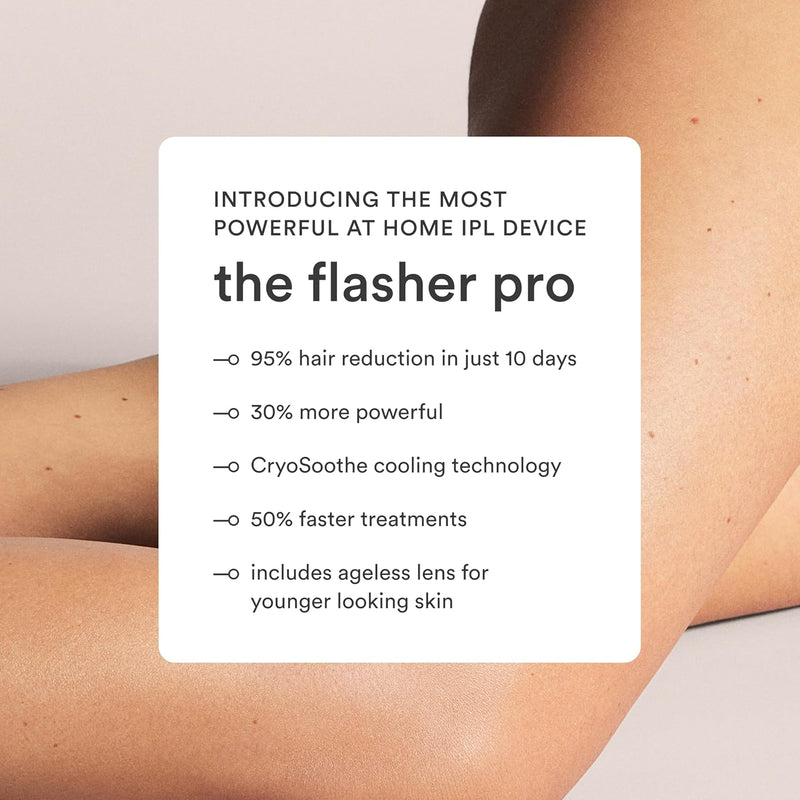 NEW Nood™ Flasher Pro — IPL Laser Hair Removal Device for Women & Men with Sapphire Cooling — Pain-free & Permanent, Visible Results After First Use & Works Everywhere Hair Grows — Gloss White Infinity Warehouse