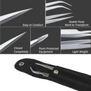 Sivote Eyelash Tweezers, 2-Pack, Hand Calibrated Straight and Curved Tips, Stainless Steel Lash Tweezers for Eyelash Extensions, Matte Silver SIVOTE
