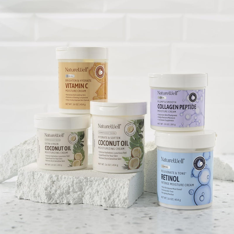 NATURE WELL Hydrate & Soften Coconut Oil Moisturizing Cream for Face, Body, & Hands, Non-Greasy, Intense Hydration & Luxurious Feel, Revives Dry & Sensitive Skin, Superfood for Your Skin, 16 Oz Infinity Warehouse