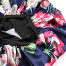 Sent Hair Large Satin Bonnet Sleep Cap for Women Double Layer Silky Hair Bonnet for Braids,Curly,Long Hair- Wide Elastic Band,Navy Floral sent hair