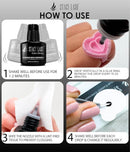 STACY LASH Extra Strong Eyelash Extension Glue (0.34fl.oz / 10ml) / 0.5-1 Sec Dry/Retention – 8 Weeks/Black Adhesive/Lash Tech Supplies + Glue Ring Infinity Warehouse