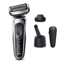 Braun Electric Razor for Men Flex Head Foil Shaver with Precision Beard Trimmer, Rechargeable, Wet & Dry, 4in1 SmartCare Center and Travel Case, Silver, 4 Count Braun