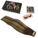 GOO GOO Hair Extensions Tape in Ombre Chocolate Brown to Honey Blonde 16 Inch 50g 20pcs Human Hair Extensions Straight Real Hair Extensions Tape in Remy Hair Extensions GOO GOO Store